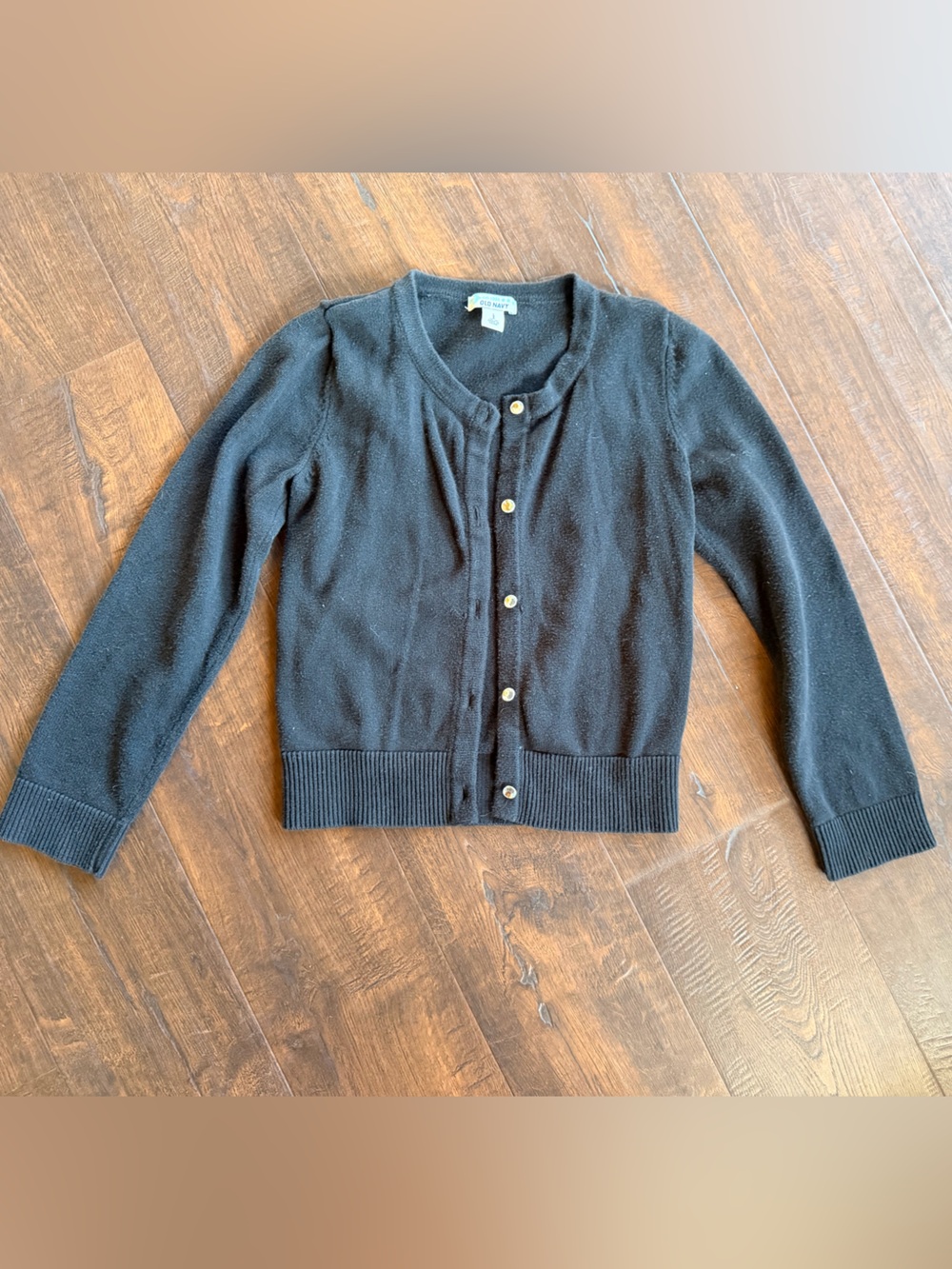 Old Navy Black Crewneck Button Cardigan